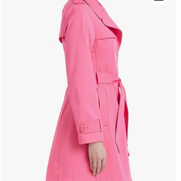 kate spade Single-Breasted Pleated Back Trench rain Coat jacket pink size xxl - Picture 3 of 15